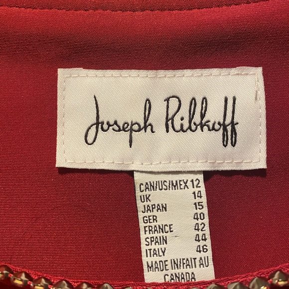 Joseph Ribkoff never worn rusty red top in size 12. Rhinestone trim - Picture 1 of 3